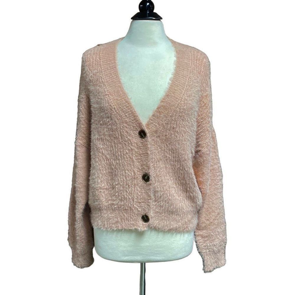 Impressions 3 Button Cardigan Sweater Size Large